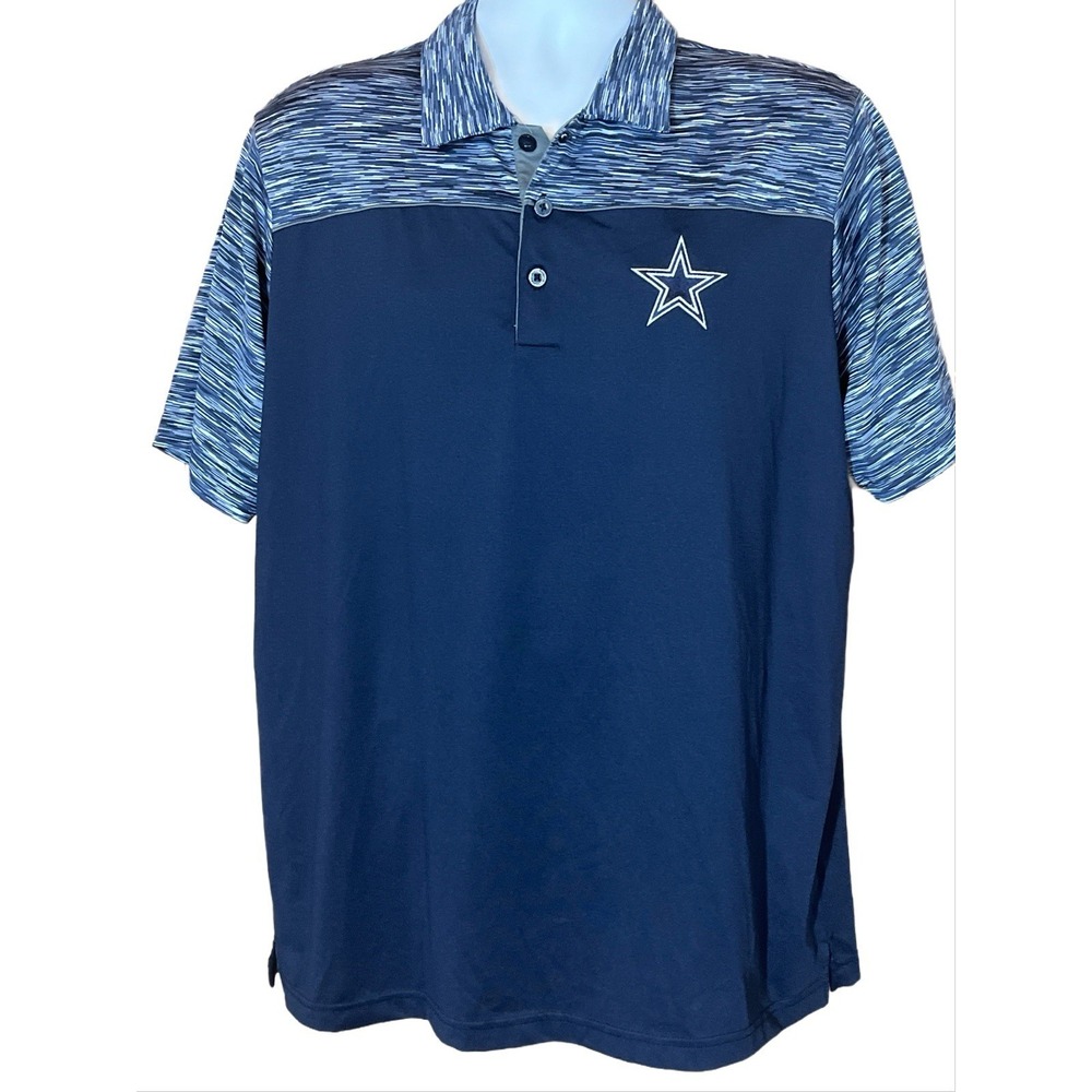 Dallas Cowboys Antiqua Navy Polo Men's Shirt Large EUC!!